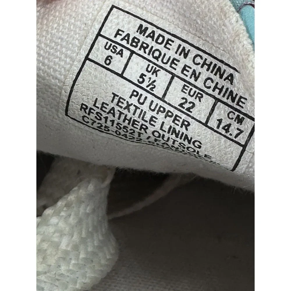 POLO Ralph Lauren Toddler Leather Sneakers‎ Shoes Size 6 White Pink Pony